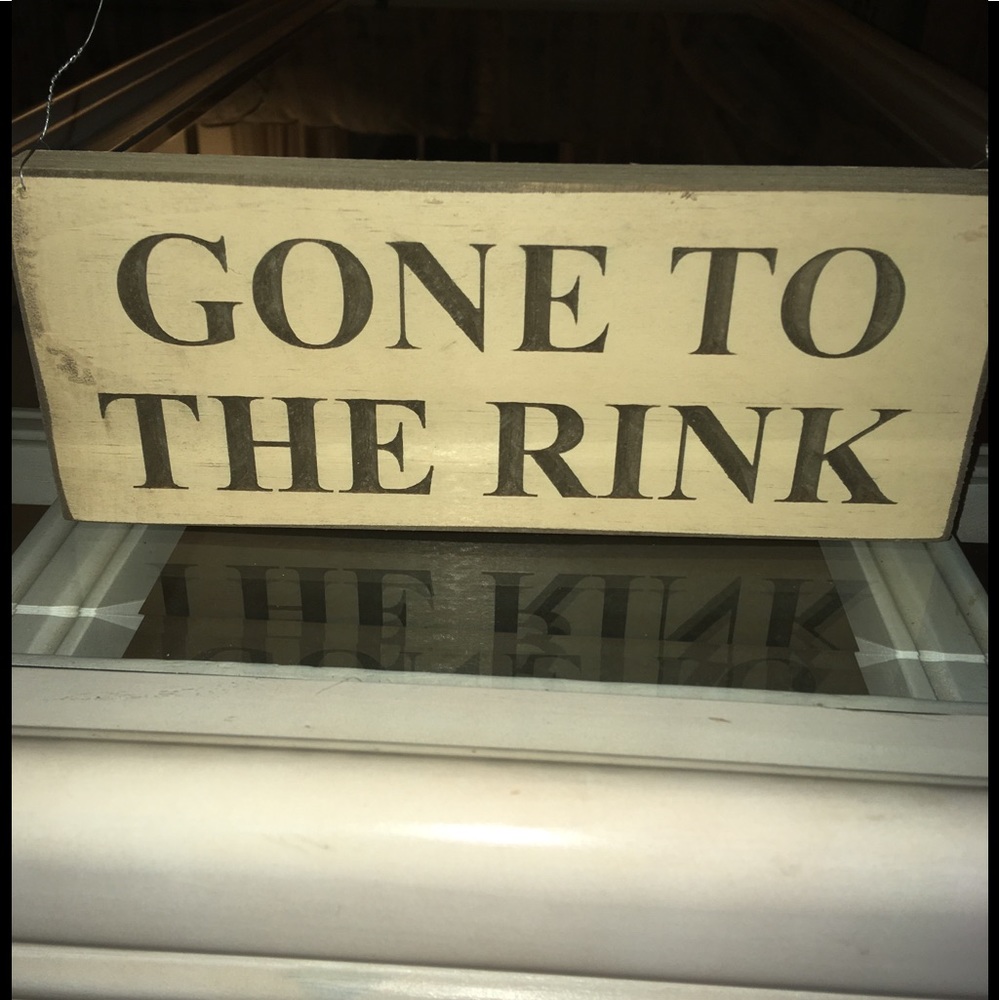Gone to the Rink Wooden Wall Sign